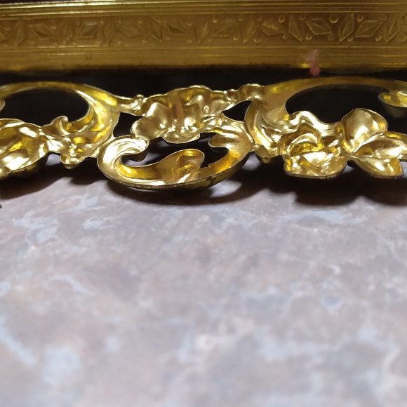 Vintage Filigree Gold Vanity Mirror - Picture 6 of 8